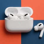 AirPods Pro 3 wireless earbuds displayed in charging case on a sleek, modern surface