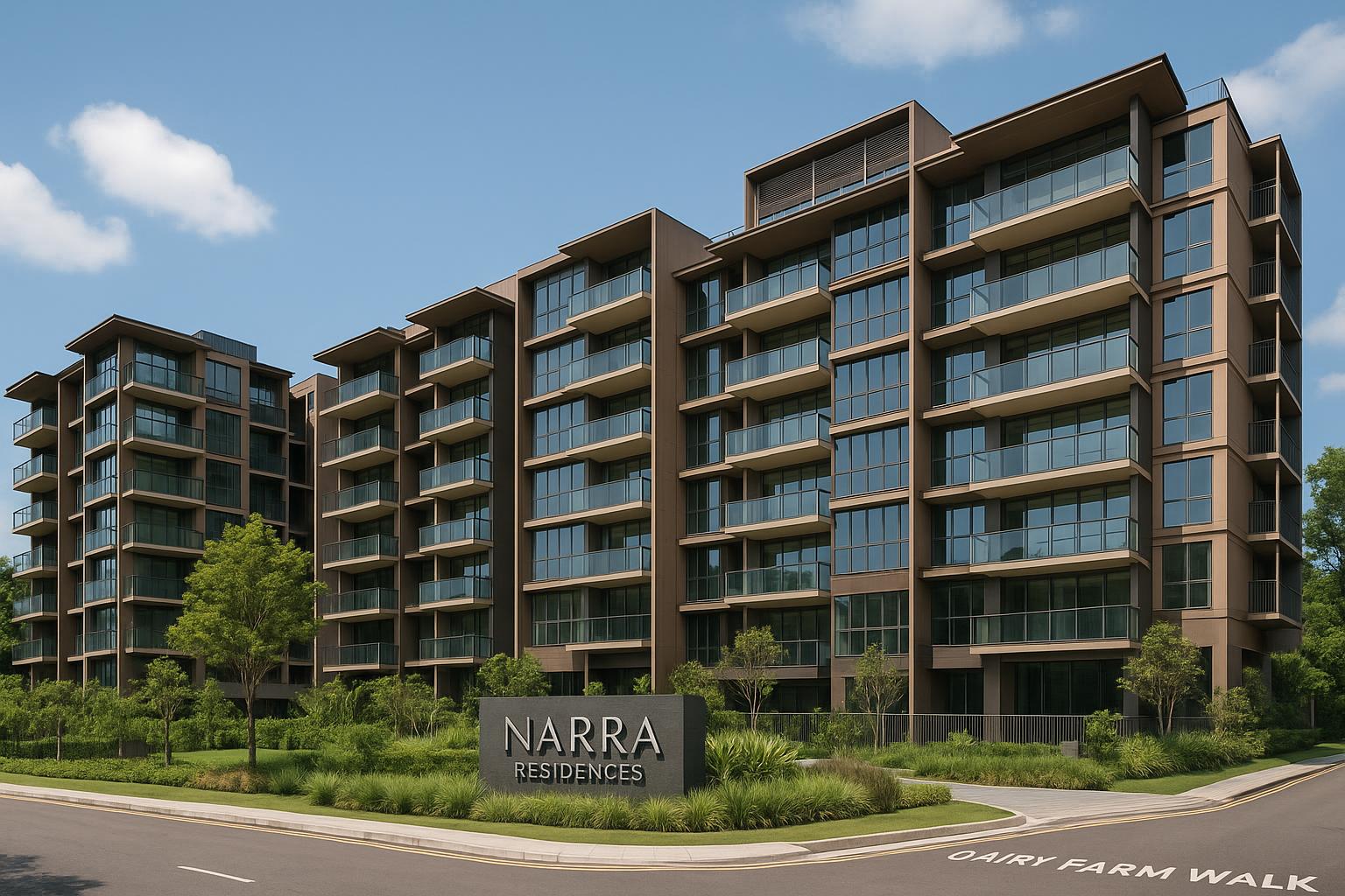 Narra Residences exterior showcasing modern real estate development at Dairy Farm Walk