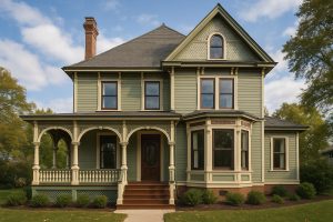 Restored Victorian home exterior highlighting architectural details and practical restoration features