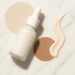 Serum bottle and smooth skin representing advanced pigmentation correction for even-toned beauty