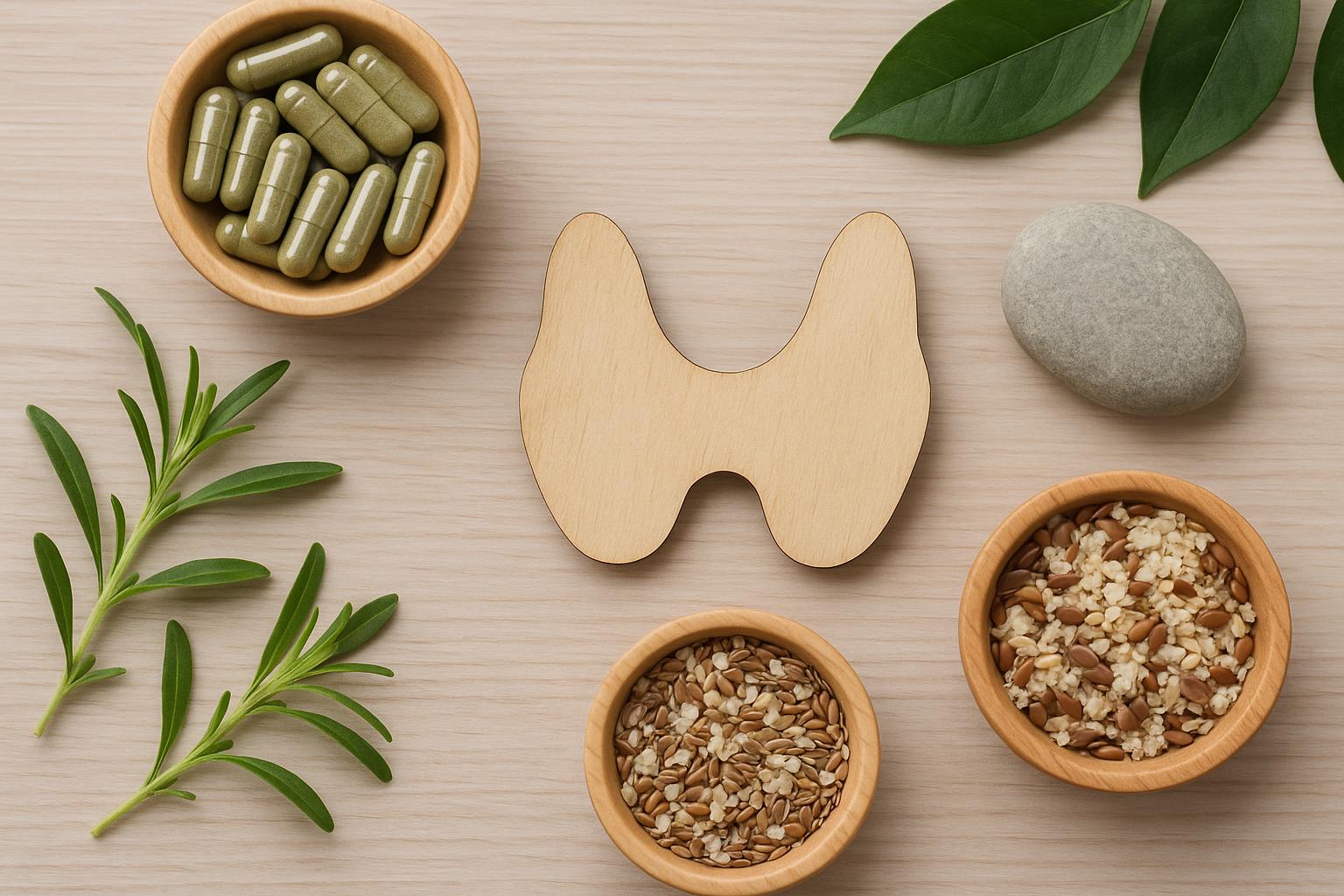 Thyroid examination with natural remedies and medical tools for nodule management