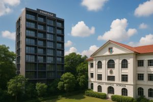 Penridge Condo exterior with view highlighting closeness to future Anglo Chinese School campus