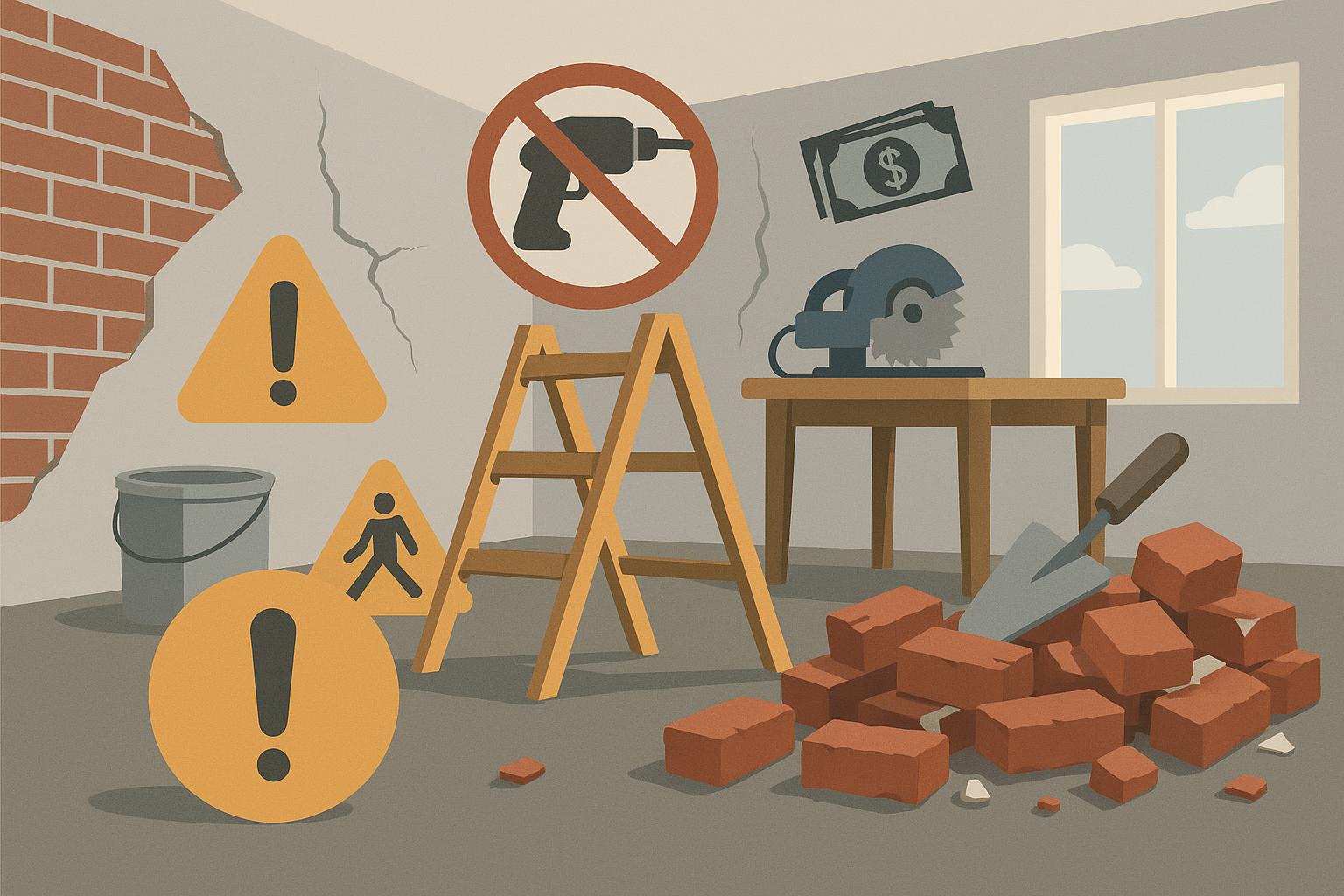 Modern Singapore apartment renovation with construction tools and design plans on display