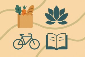 Minimalist living space with eco-friendly decor representing intentional lifestyle choices