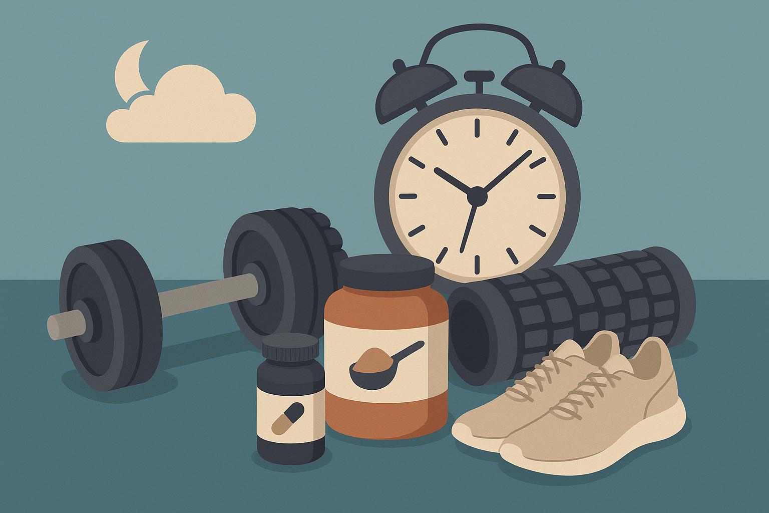 Dumbbells resting on a gym bench highlighting strength recovery routines for adults over 40