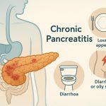 Pancreas illustration highlighting chronic pancreatitis impact on daily life and health management