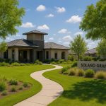Modern eco-friendly homes surrounded by lush greenery in Solano Grand residential community