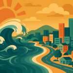 Dramatic weather patterns illustrating Super El Nino effects and strategic planning challenges