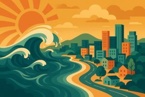 Dramatic weather patterns illustrating Super El Nino effects and strategic planning challenges