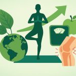 Yoga poses for weight loss and knee pain relief on a yoga mat in a calm home setting