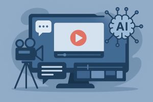 AI-powered tools streamlining video production workflow in modern content creation studio